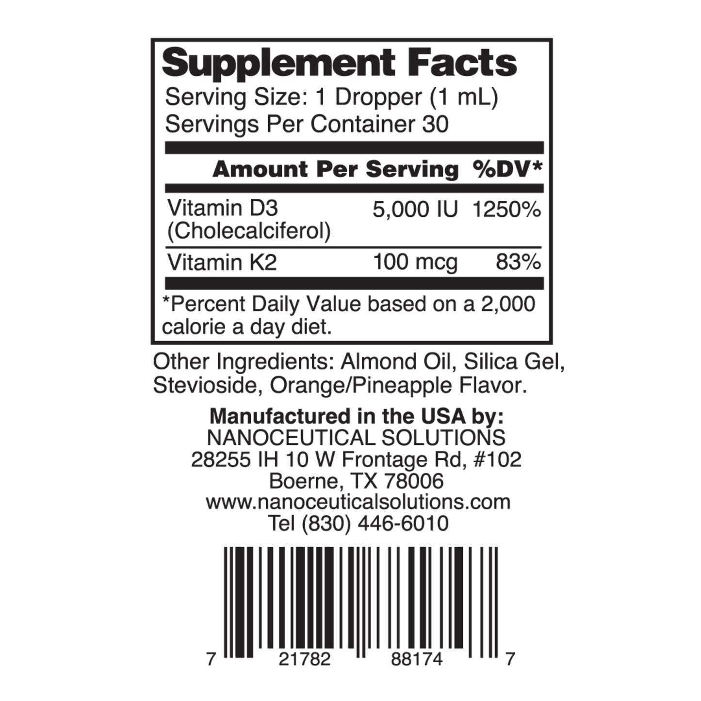 Nano Vitamin D3 + K2